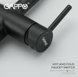 Смеситель для кухни Gappo G4398-36 Черный матовый