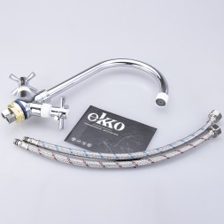 Смеситель для кухни Ekko E49118-7 Хром Белый