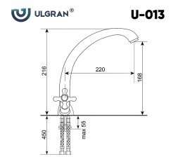 Смеситель для кухни Ulgran Classic U-013-343 Антрацит