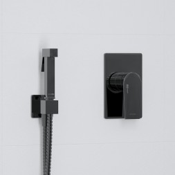 Гигиенический душ со смесителем WasserKRAFT А66096 Черный глянец