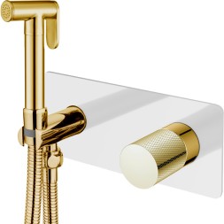 Гигиенический душ со смесителем Boheme Stick 127-WG.2 Белый Золото