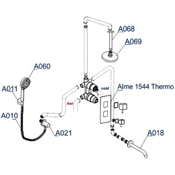 Душевая система WasserKRAFT Alme A171568 Thermo с термостатом Хром