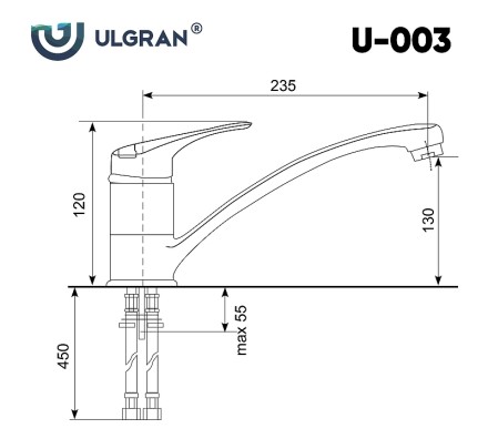 Смеситель для кухни Ulgran Classic U-003-307 Терракот