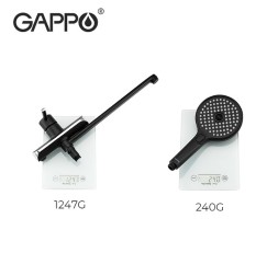 Смеситель для ванны Gappo G03-6 G2203-6 универсальный Черный матовый Хром