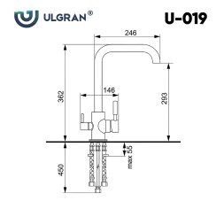 Смеситель для кухни Ulgran Classic U-019-307 Терракот