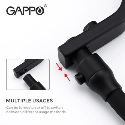 Смеситель для кухни Gappo G17-6 G4317-6 Черный матовый