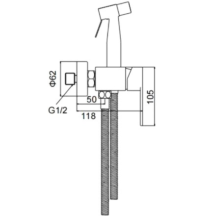 Гигиенический душ со смесителем Frap H801-6 F20801-6 Черный матовый