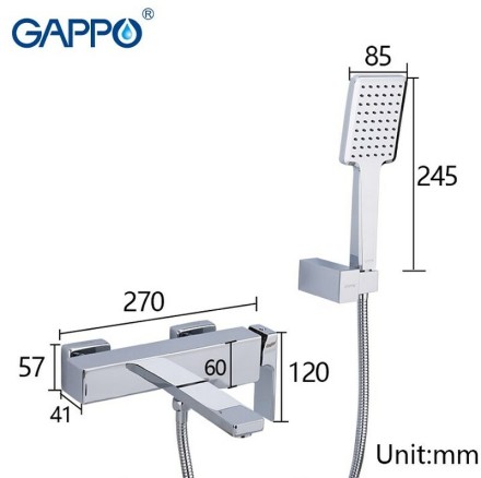 Смеситель для ванны Gappo G18 G3218 Хром