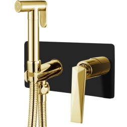 Гигиенический душ со смесителем Boheme Venturo 387-B Золото Черный