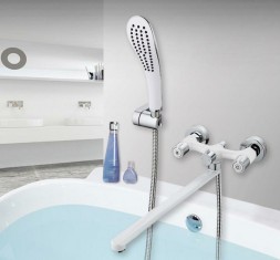 Смеситель для ванны Gappo G49 G2249 универсальный Белый Хром