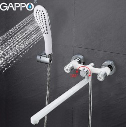 Смеситель для ванны Gappo G49 G2249 универсальный Белый Хром