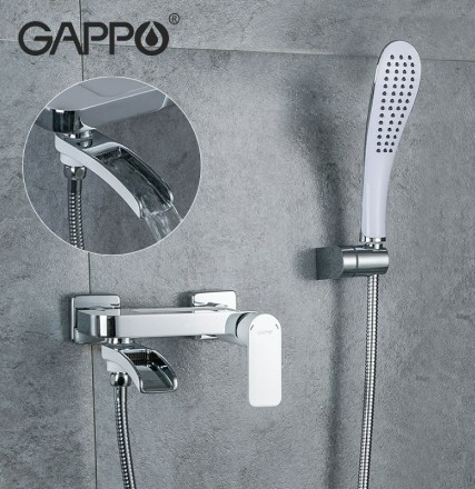 Смеситель для ванны Gappo G48 G3248-8 Белый Хром