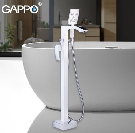 Смеситель для ванны Gappo G07 G3007-8 Белый Хром