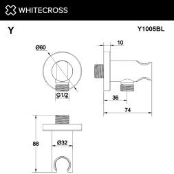 Шланговое подключение Whitecross Y black Y1005BL Черное матовое