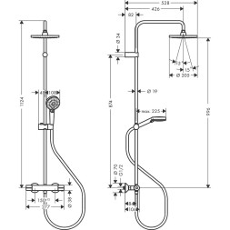 Душевая система Hansgrohe Vernis Blend Showerpipe 26089000 с термостатом Хром