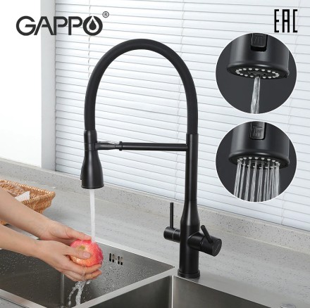 Смеситель для кухни Gappo G4399-76 Черный матовый