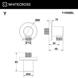 Шланговое подключение Whitecross Y black Y1008BL Черное матовое
