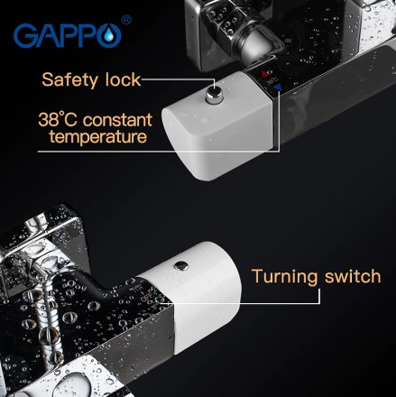 Душевая система Gappo G07 G2407-50 с термостатом Белая Хром