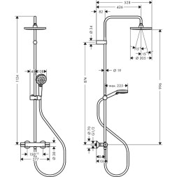 Душевая система Hansgrohe Vernis Shape Showerpipe 26318000 с термостатом Хром