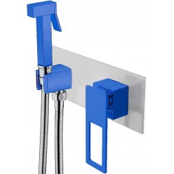 Гигиенический душ со смесителем Boheme Q 147-CRUW Хром Синий