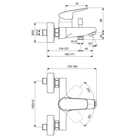 Комплект смесителей Ideal Standard Ceraflex BD001AA Хром