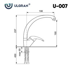 Смеситель для кухни Ulgran Classic U-007-308 Черный