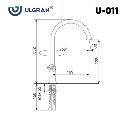 Смеситель для кухни Ulgran Classic U-011-310 Серый