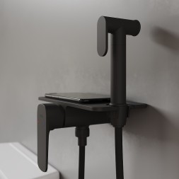 Гигиенический душ со смесителем Iddis Axes AXEBLSHi08 Черный матовый