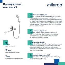 Смеситель для ванны Milardo Rora RORSB00M10 универсальный Хром