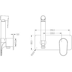 Гигиенический душ со смесителем Boheme Spectre 457-GM Оружейная сталь