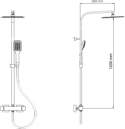 Душевая система RGW Shower Panels SP-22 21140122-01 Хром