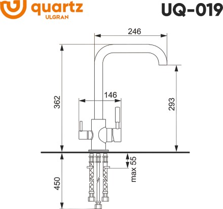 Смеситель для кухни Ulgran Quartz UQ-019-02 Лен