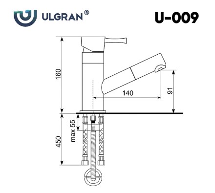 Смеситель для кухни Ulgran Classic U-009-302 Песочный