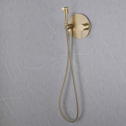 Гигиенический душ со смесителем Abber Emotion AF8826G Золото матовое