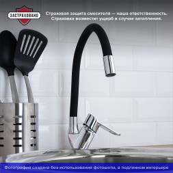 Смеситель для кухни Ростовская Мануфактура Сантехники SL137BL-016F Хром Черный
