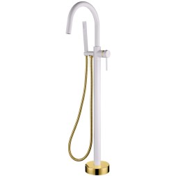 Смеситель для ванны Boheme Uno 469-WG Белый Золото