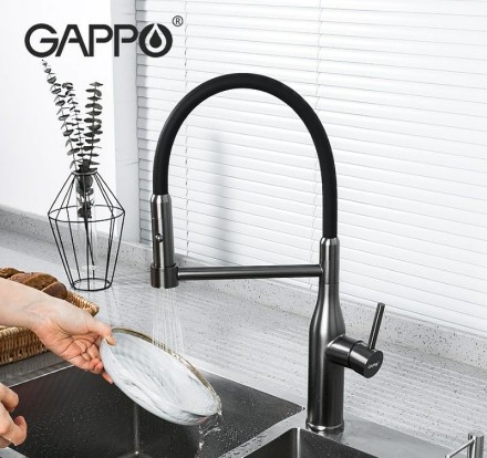 Смеситель для кухни Gappo G4398-51 Графит Черный