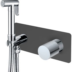 Гигиенический душ со смесителем Boheme Stick 127-BCR.2 Черный матовый Хром
