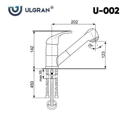 Смеситель для кухни Ulgran Classic U-002-302 Песочный
