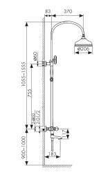 Душевая система Kaiser Aria 03182-1 с термостатом Бронза