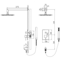 Душевая система RGW Shower Panels SP-54 21140854-01 Хром
