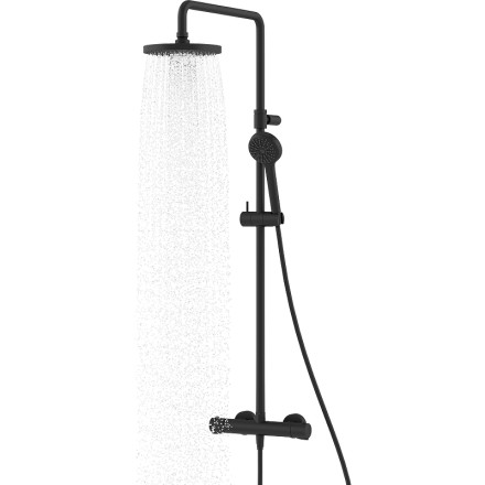 Душевая система Kludi Logo Dual Shower System 6808239-00 с термостатом Черная матовая