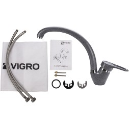 Смеситель для кухни Vigro VG901 Темно-серый