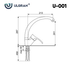 Смеситель для кухни Ulgran Classic U-001-308 Черный