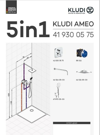 Душевая система Kludi Ameo 418310575 с термостатом Хром