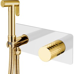 Гигиенический душ со смесителем Boheme Stick 127-WG Белый Золото