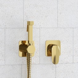 Гигиенический душ со смесителем WasserKRAFT Neckar A2151.280.238.216 Золото глянцевое