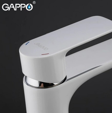 Смеситель для раковины Gappo G1048-2 Белый Хром