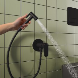 Гигиенический душ со смесителем Milardo Rora RORBLR0M08 Черный матовый