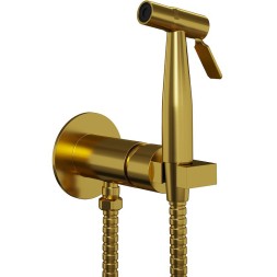 Гигиенический душ со смесителем Paini Castello Round CAPJ442R Брашированное золото